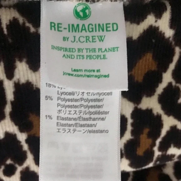 J. CREW ReImagined High Rise Animal Print Pants Stretch Corduroys Jeans - Picture 10 of 12